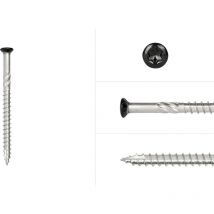 Vis bardage noire inox 5 x 70 mm Torx 25 avec pointe anti-fendage - Boîte 200 Pièces