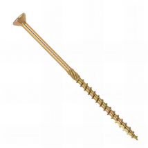 Vis bois Torx à tête plate D.6 x 140 mm - Zingué jaune - Boîte de 100 pcs