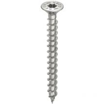 Vis HECO-Topix-Plus Inox - Ø3,5x25mm - Tête Fraisée à poches de fraisage - Filetage Total variable - PZ2 - Boite de 200 - 61634