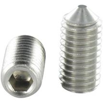 Vis métaux Inox A2 Sans tête six pans creux (sthc) Clé de 2 HC2 M4X8 Bout pointeau-1 piece