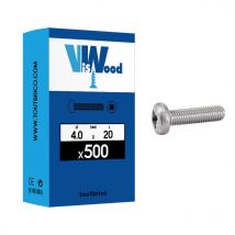 500 vis à métaux 4x20mm cylindrique bombée zingué Viswood