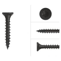 Vis noires galvanisées 4 x 25 mm Torx 20 avec pointe anti-fendage - 100 Pièces