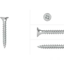 Vis panneaux agglomérés Zinc 5 x 40 mm Pozidrive à filetage intégral - 200 pièces