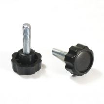 Bouton Molette de Manœuvre, Serrage - Tige Filetée Diamètre 32 mm (M8) et Longueur 30 mm en Acier Zingué - Ajile