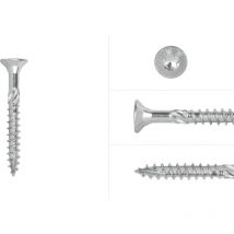 Vis pour panneaux agglomérés Zinc 6 x 50 mm Torx 30 avec pointe coupante - Boîte de 100 vis