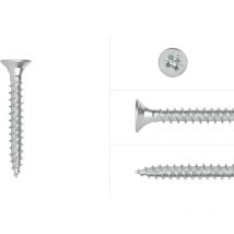 Vis pour panneaux d'aggloméré jaunes Zinc 4.5 x 40 mm Pozidrive à filetage intégral - 200 pièces
