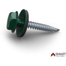 Vis auto perceuse - bac acier - tôle de couverture - Toiture - 4.8x35mm, 50 pcs, Vert mousse ral 6005