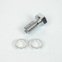 Vis Raccord Banjo Durite Frein Acier Chromé 7/16 24g Pour Moto