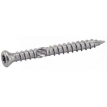 Acton - Tornillo de terraza de cabeza avellanada con seis l bulos - Doble rosca - Acero inoxidable A4 5x60 mm - Caja de 200