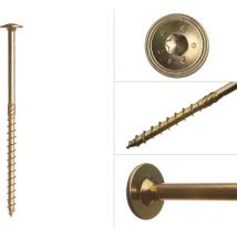 Vis tête disque galvanisée jaune 6.0 x 160 mm Torx - Boîte 50 pièces