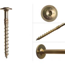 Vis tête disque galvanisée jaune 6.0 x 70 mm Torx - Boîte 100 pièces