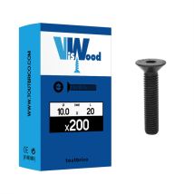 200 Vis 6 Pans Creux 10 X 20mm Fhc 10.9 Brut - Viswood