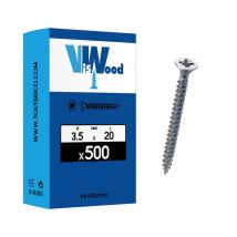 500 vis agglo anti-fendage 3,5x20mm fraisée Pz Viswood
