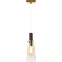 Litecraft - Visconte Atrani Ceiling Pendant 1 Light with Champagne Tint Shade - Brass, Black