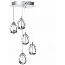 Visconte Bulla Ceiling Pendant Cluster 5 Light led Fitting - Polished Chrome - Chrome