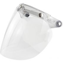 Visière de casque à visage ouvert pour casque de moto, lentille à bulles, pare-vent à bulles à 3 boutons-pression