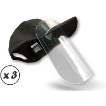 Kibros - Visière de protection faciale -Ecran plexiglas amovible épais rigide transparent – Option casquette - Quantité x3 - Casquette + Visière