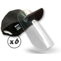 Visière de protection faciale -Ecran plexiglas amovible épais rigide transparent – Option casquette - Quantité x6 - Casquette + Visière