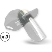 Visière de protection faciale -Ecran plexiglas amovible épais rigide transparent – Option casquette - Quantité x3 - Visière seule