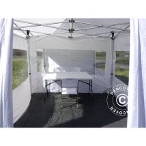 Visitor tent FleXtents Pop up canopy Folding tent pro 4x6 m White, incl. 8 sidewalls and 1 transparent partition wall - White
