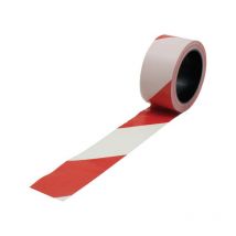 Cinta de señalización Viso blanca y roja - 100 m x 50 mm - RSNA01RB