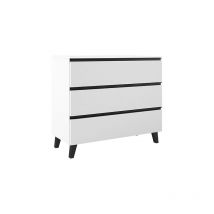 Visobath - granada Mueble de Baño con Lavabo 3 Cajones Color Blanco Ada Mate Tirador Negro - Medida: 60 cm - Medida: 60 cm - ref: 070568