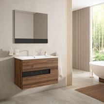 Visobath - vision Conjunto Mueble de Baño Completo 2 Cajones Color Valenti Negro - Medida: 100 cm - Medida: 100 cm - ref: 071301