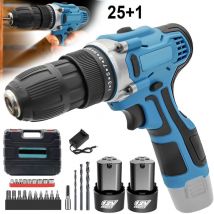 Mawiron - Visseuses sans fil, Kit de perceuse-visseuse combinée sans fil 12 v, 2 batteries 3,0 a, 25+1, 35 N.m, led, pour percer les murs, les