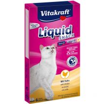 Liquid Snack - Friandises Chat Au Poulet + Taurine - Alimentation Liquide Pour Chat - Faible En Calories - 6 Sachets Fraîcheur De 15 g