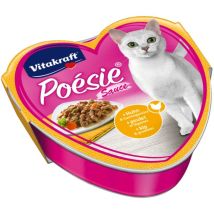 Katzenfutter Poesie - 15x Huhn und Gartengemüse + 15x Seelaachs mit Pasta und Tomate - Vitakraft