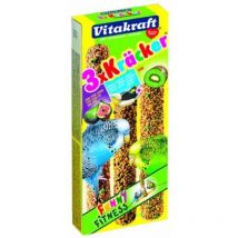 Kräcker - Friandise pour Perruche - Alimentation Pour Oiseaux Domestiques - Délicieux Kräckers Sésame Banane, Kiwi Citron, Herbes et Poivron - Boîte