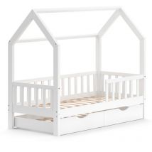 Vitalispa - Cama en forma de casa Wiki, Blanco, 80x160 cm con cama de invitados