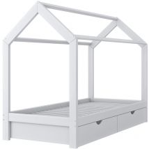 Vitalispa - Letto da casa Wiki, Bianco, 90x200 cm con 2 cassetti