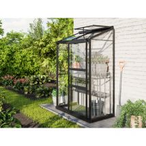 Vitavia - Anlehn-gewächshaus 'ida 900', Schwarz, 0,9 M², 3 Mm Esg