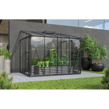 Vitavia - Anlehn-Gewächshaus 'Osiris 5200', schwarz, 5,2 m², 3 mm esg, 6 mm hkp