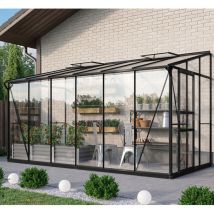 Vitavia - Anlehn-Gewächshaus 'Osiris 7800', schwarz, 7,8 m², 3 mm esg, 6 mm hkp
