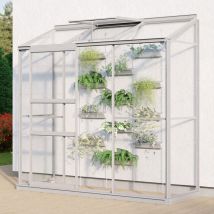 Vitavia - Anlehn-Gewächshaus 'Styx 1300', aluminium eloxiert, 1,3 m², 3 mm esg
