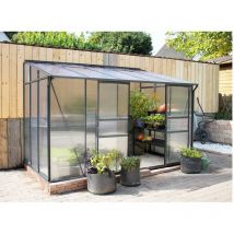 Vitavia - Anlehn-Gewächshaus 'Ida 5200' schwarz 5,2 m² 6 mm hkp