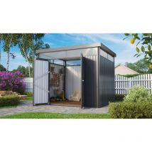 Pergart - Gerätehaus 'Rheinfelden 108', anthrazit matt, 6,4 m², ohne Schleppdach
