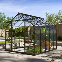 Vitavia Gewächshaus "Dione 8300" inkl. Stahlfundamentrahmen, schwarz, 8,3 m², 3 mm ESG
