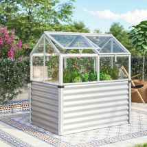 Vitavia Hochfrühbeet "Gamma", aluminium blank, 124 x 89 x 135 cm (mit Unterbau), 3 mm ESG