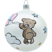 Vitbis - Sfera in vetro soffiato – Sfera di vetro dipinta a mano – Decorazione per albero di Natale pasquale – Graziosa decorazione per la camera dei