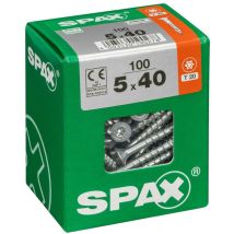 Set 100 viti Spax Torx in acciaio a testa svasata, Diam.5 mm x L.40 mm Spax