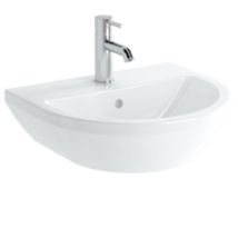 Vitra Waschtisch Integra 495 X 430 Mm Rund Hahnloch Überlauf Weiß Hochglanz