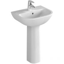 Vitra - S20 Cloakroom Basin and Full Pedestal 450mm Wide 1 Tap Hole