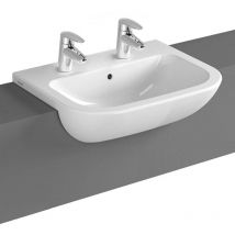 Vitra S20 Semi Recessed Basin 550mm Wide 2 Tap Hole
