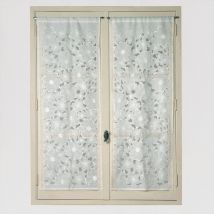 Petits voilages à la Paire Brodé et Ajouré Ivoire 45x120cm