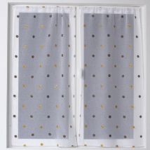 2 voiles finition passe tringle 60x90 cm sablé brodé smarties