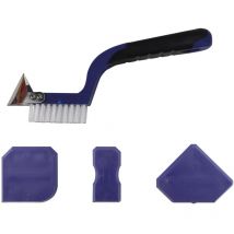 Grout Silicone Remover & Finishing Kit Metal Scraper Brush Profiling Tool - Blue - Vitrex