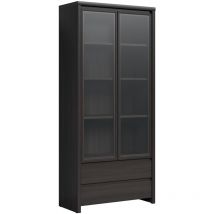 Petits-meubles - Vitrina 2 puertas 2 cajones Soren Madera Wengué